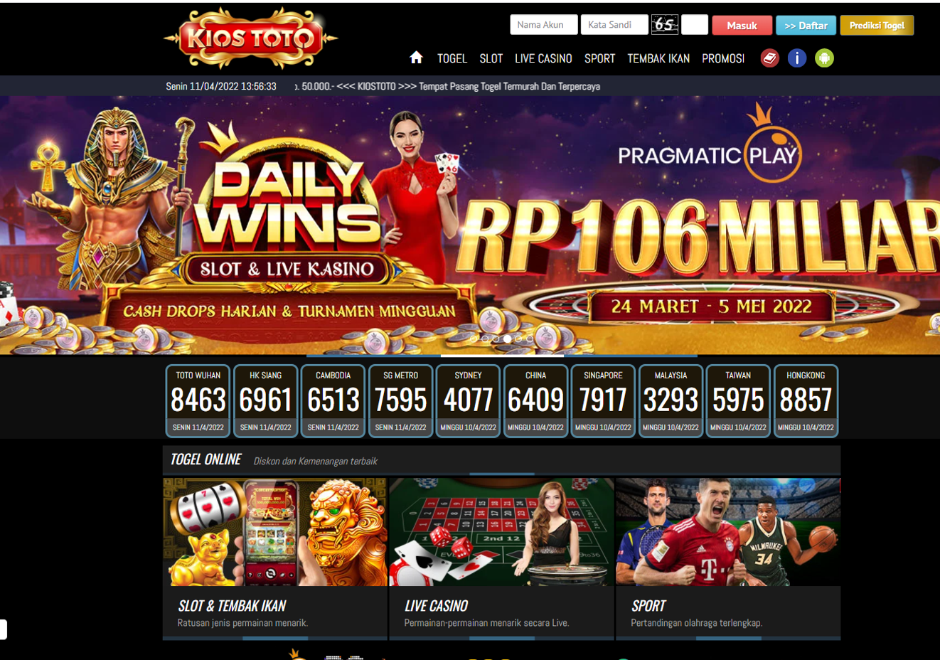 pasang togel online